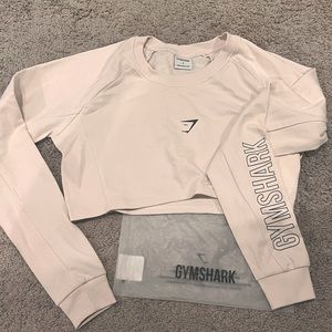 Brand new GYMSHARK cream crop top sweater (small)